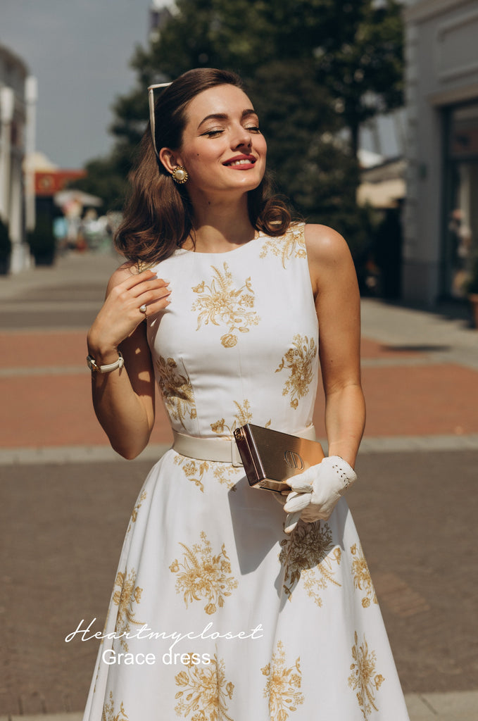 1950s Grace Kelly inspired dress