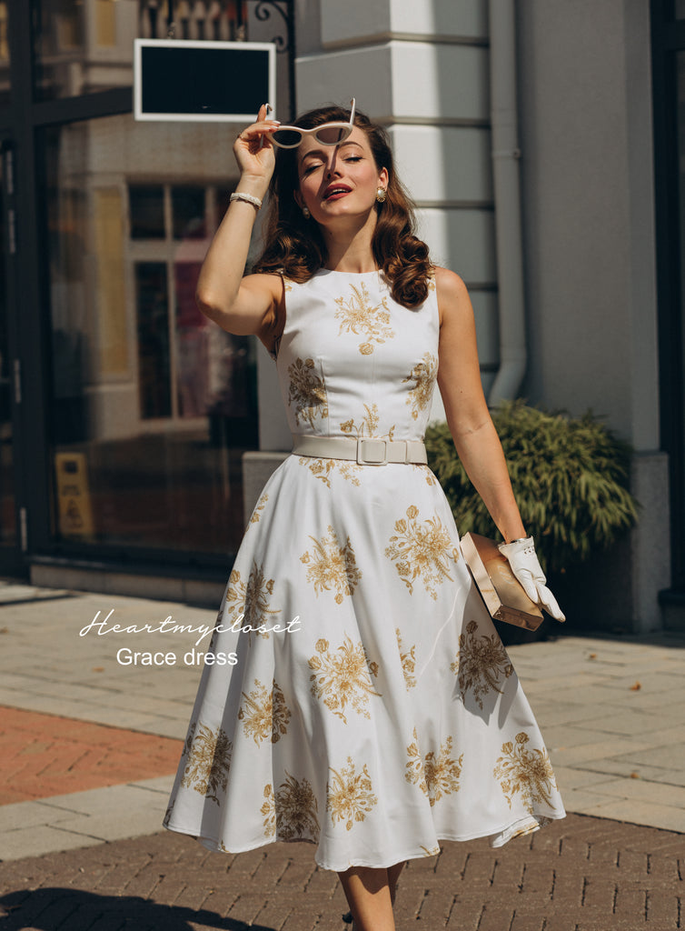 1950s Grace Kelly inspired dress