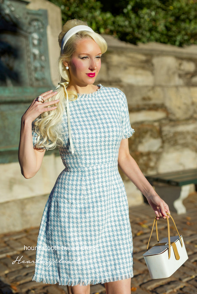 houndstooth tweed dress- Aline dress