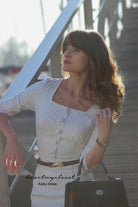 long sleeve Kelly with belt- retro vintage dress pencil - heartmycloset