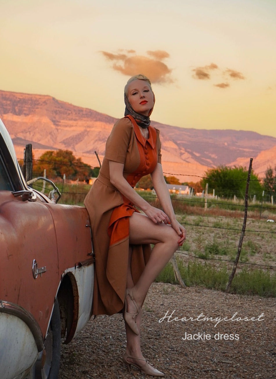 Jackie - 2 tone swing - 50s 60s inspired dress - heartmycloset