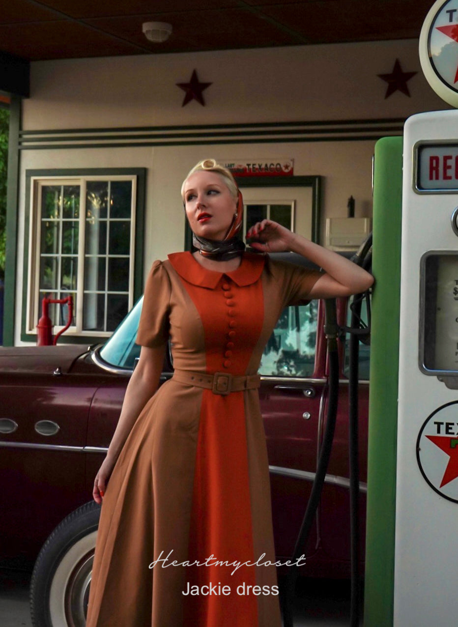 Jackie - 2 tone swing - 50s 60s inspired dress - heartmycloset
