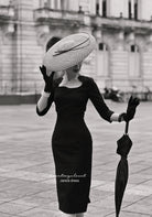 Janice - old hollywood pencil dress curve neckline - heartmycloset
