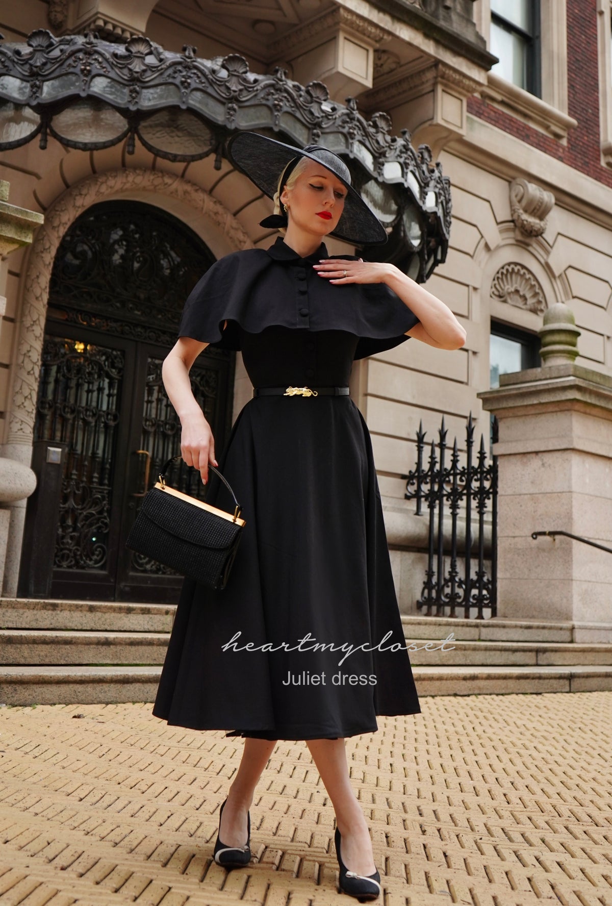 Juliet dress and cape- 40s 50s swing dress with matching cape - heartmycloset