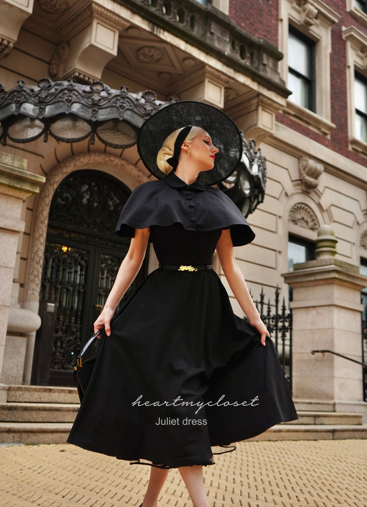 Juliet dress and cape- 40s 50s swing dress with matching cape - heartmycloset