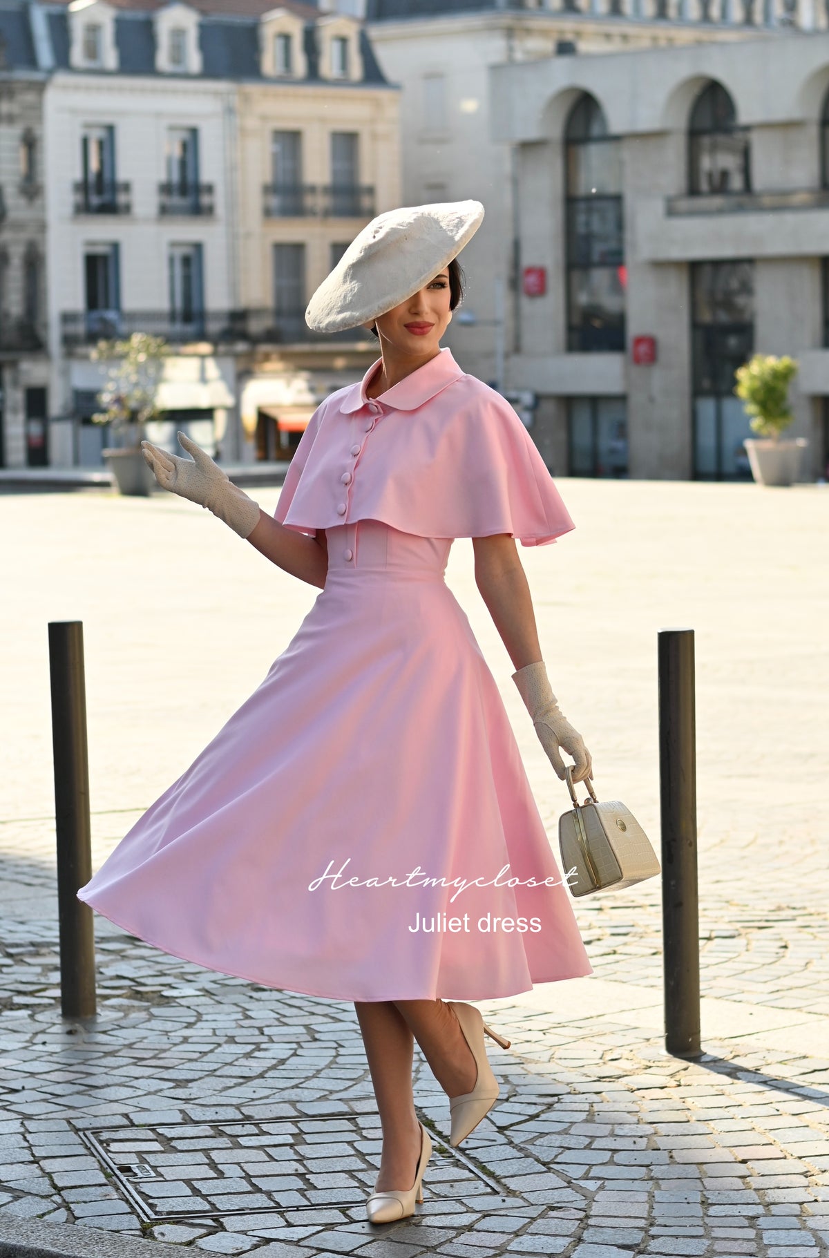Juliet dress and cape- 40s 50s swing dress with matching cape - heartmycloset