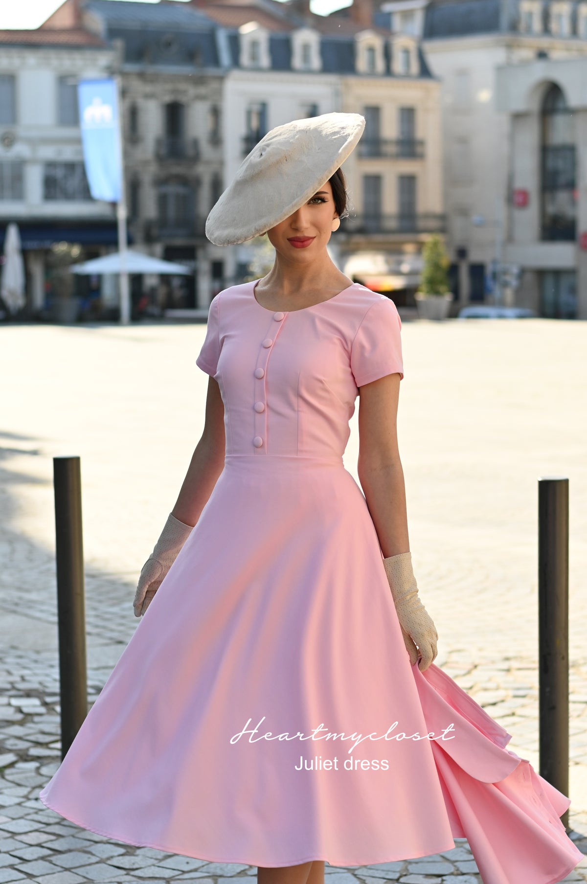 Juliet dress and cape- 40s 50s swing dress with matching cape - heartmycloset