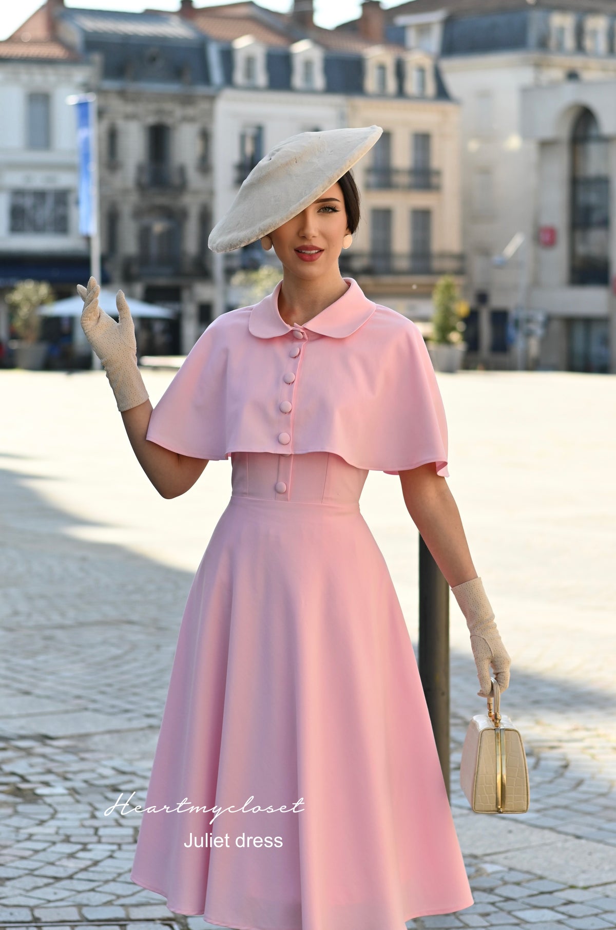 Juliet dress and cape- 40s 50s swing dress with matching cape - heartmycloset