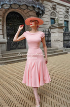 soft pink Kate dress - cap sleeves and panel skirt - heartmycloset
