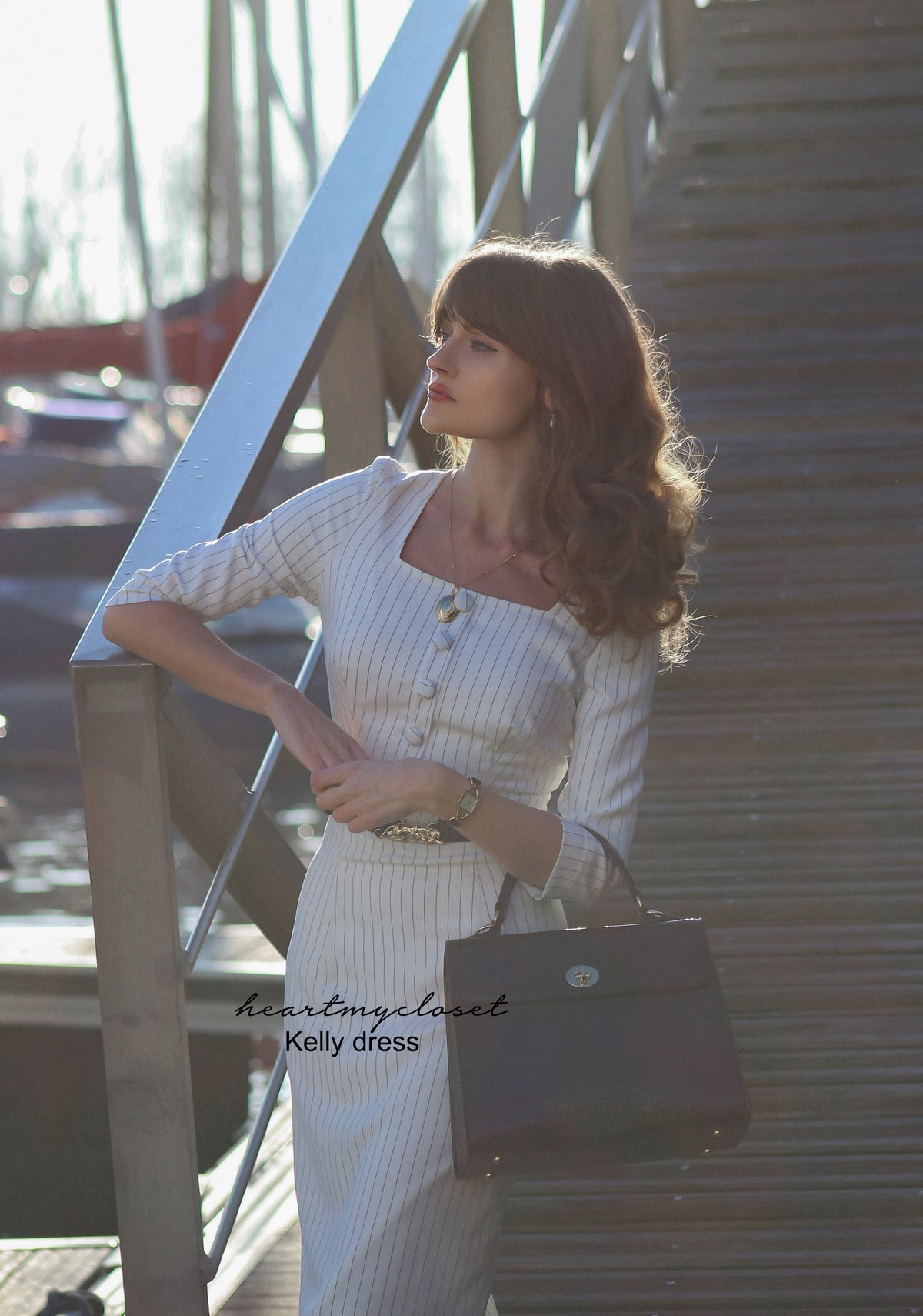 long sleeve Kelly with belt- retro vintage dress pencil - heartmycloset