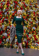 long sleeve Kelly - retro vintage dress pencil - heartmycloset