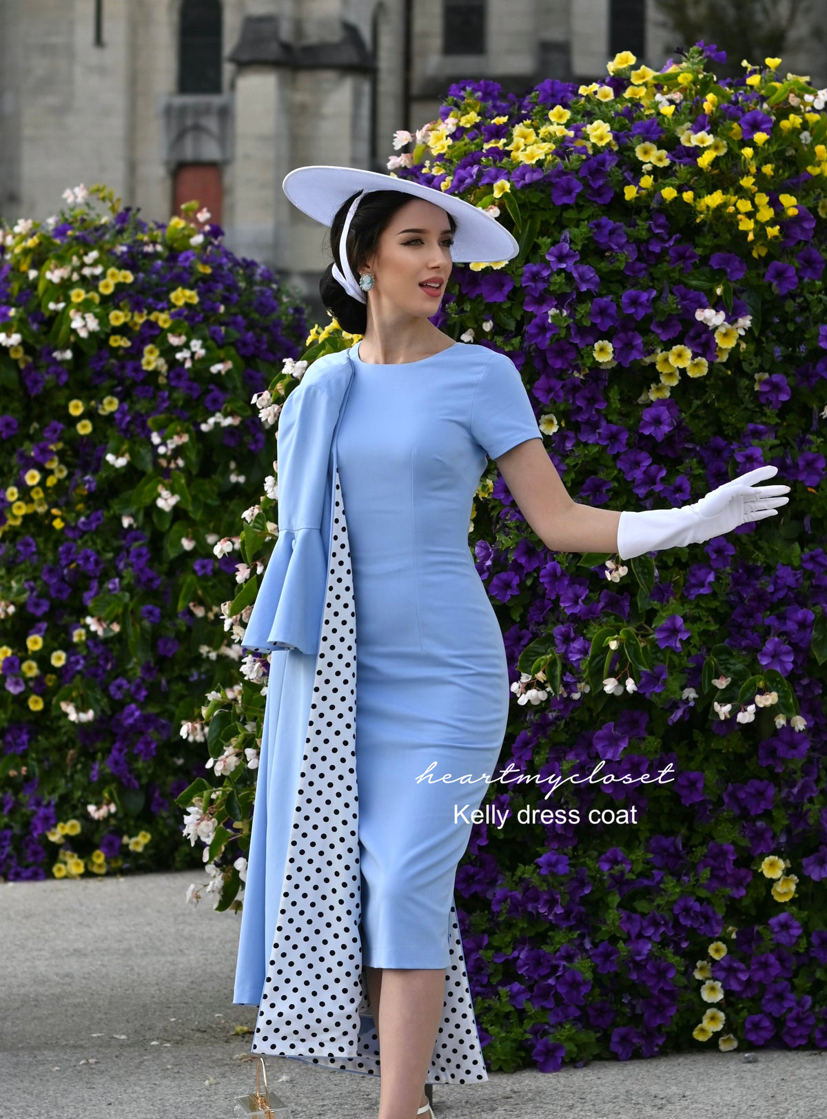 Kelly coat and dress  baby blue- retro vintage inspired - heartmycloset