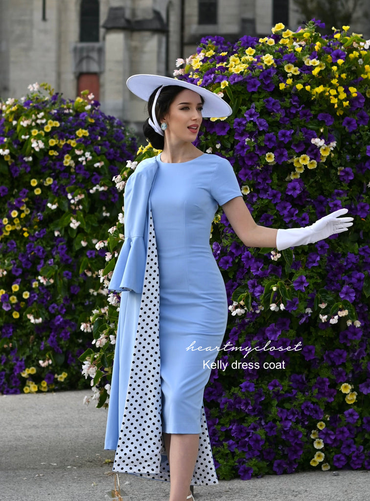 Kelly coat and dress  baby blue- retro vintage inspired