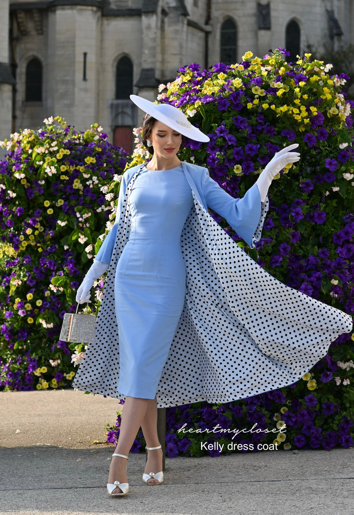 Kelly coat and dress  baby blue- retro vintage inspired