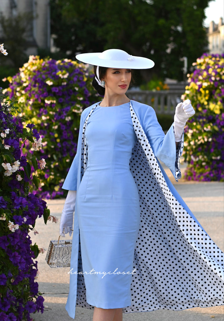 Kelly coat and dress  baby blue- retro vintage inspired