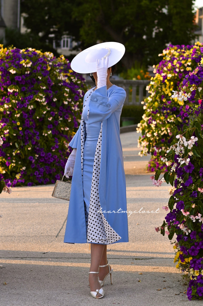 Kelly coat and dress  baby blue- retro vintage inspired
