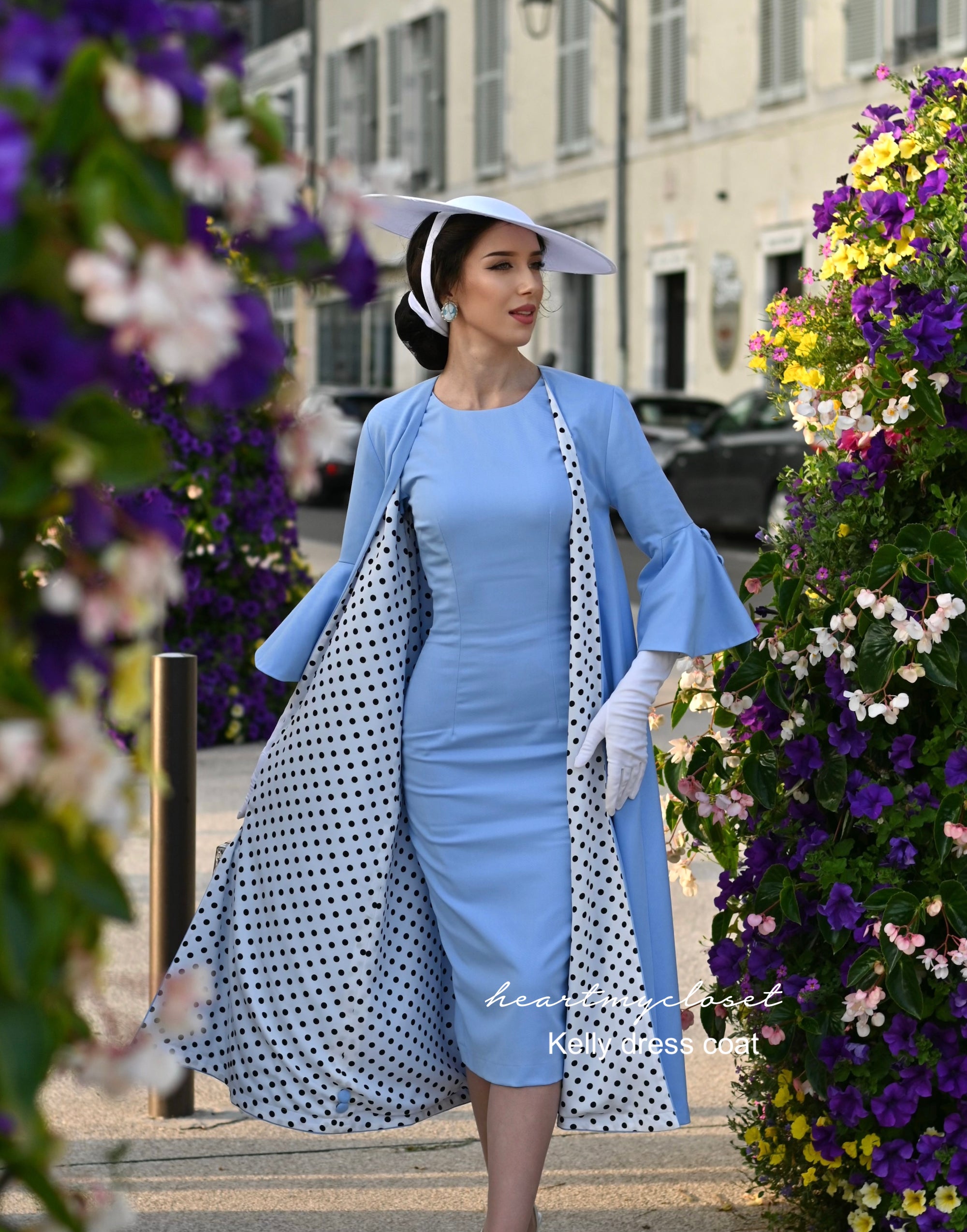 The Kelly Polkadot Coat - Vintage coat with Peplum Sleeves | HeartMyCloset heartmycloset The Kelly Polkadot Coat - Vintage coat with Peplum Sleeves | HeartMyCloset heartmycloset