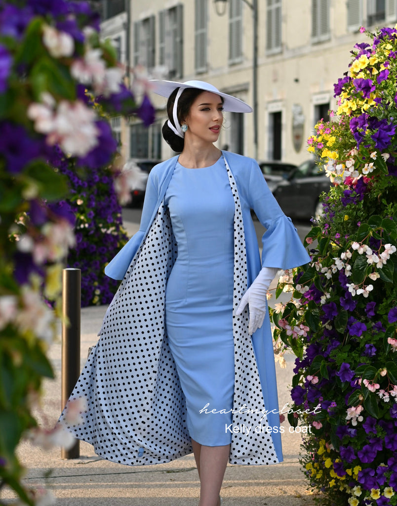 Kelly coat and dress  baby blue- retro vintage inspired