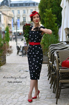 KELLY polkadot- retro vintage dress pencil - heartmycloset