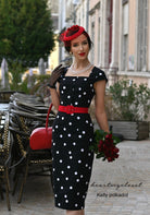 KELLY polkadot- retro vintage dress pencil - heartmycloset