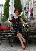 KELLY polkadot- retro vintage dress pencil - heartmycloset