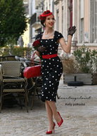 KELLY polkadot- retro vintage dress pencil - heartmycloset