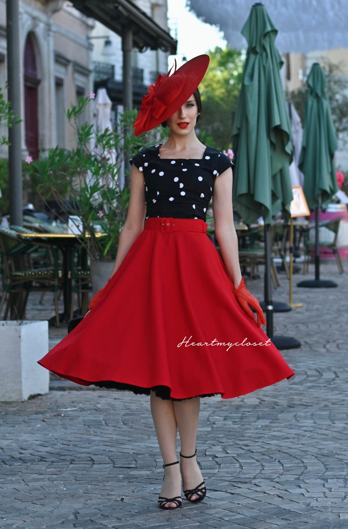 Kelly top skirt- vintage 1950s suit with swing skirt - heartmycloset