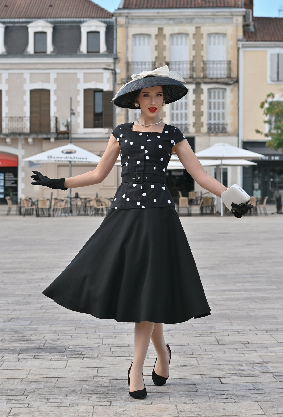 Kelly top skirt- vintage 1950s suit with swing skirt - heartmycloset