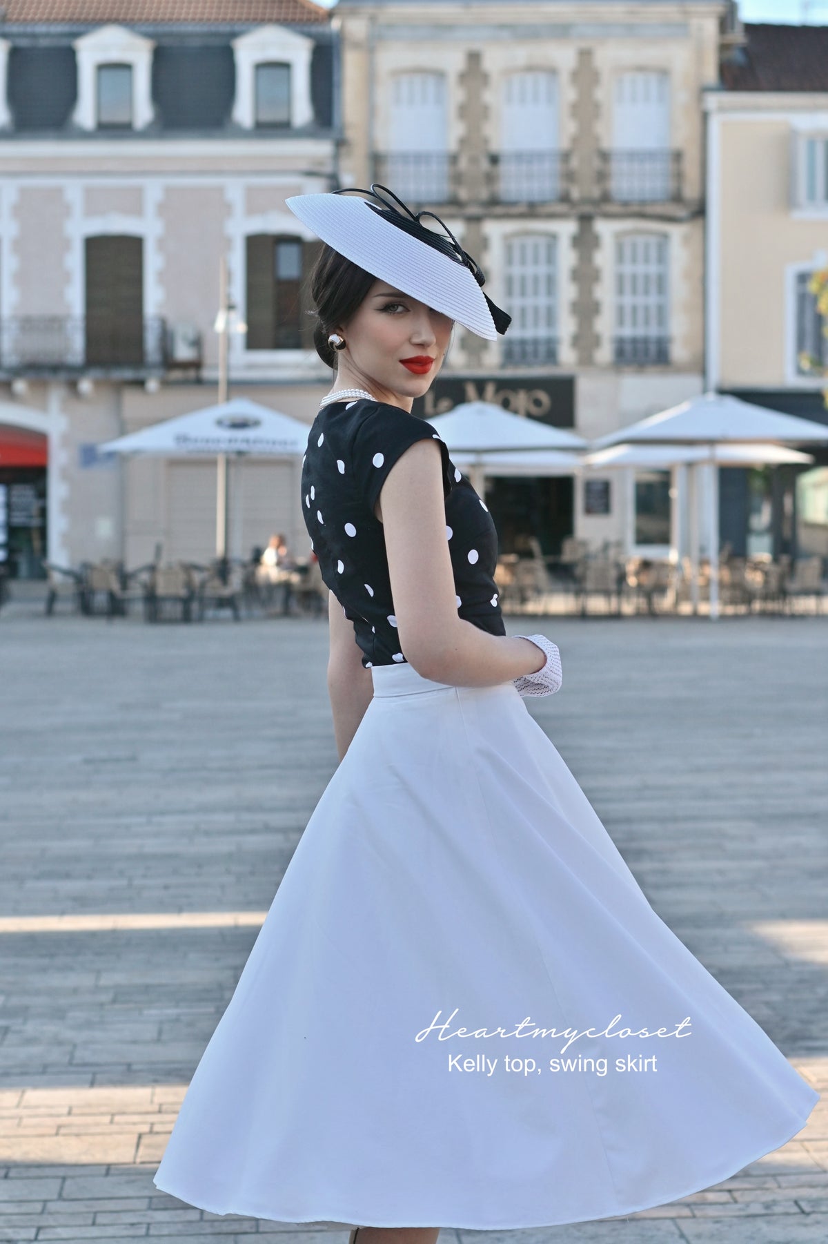 Kelly top skirt- vintage 1950s suit with swing skirt - heartmycloset