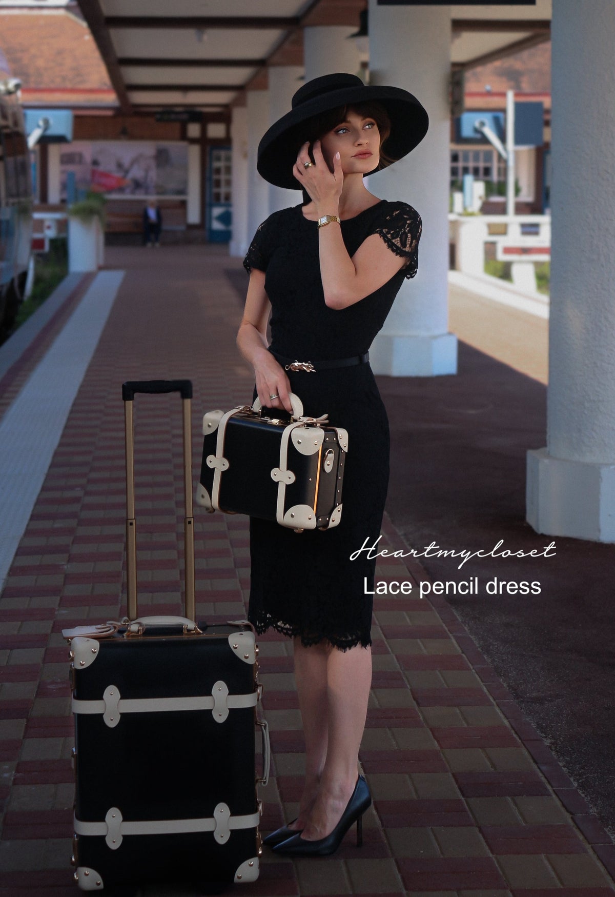 Lace pencil dress - vintage rockabilly inspired dress - heartmycloset