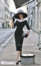 Laura - celeb pencil dress with contrast collar - heartmycloset