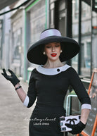 Laura - celeb pencil dress with contrast collar - heartmycloset