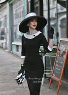 Laura - celeb pencil dress with contrast collar - heartmycloset