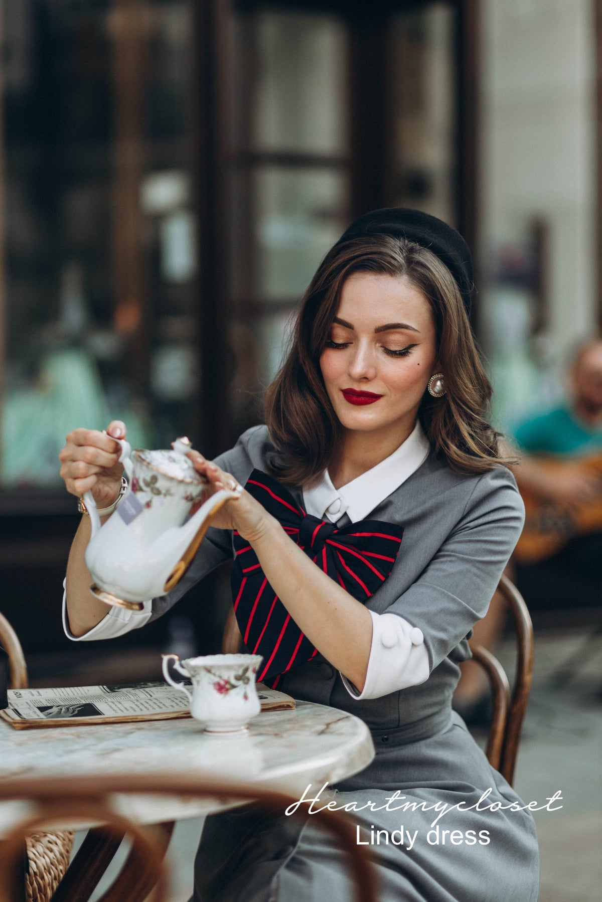 Lindy grey swing dress - vintage tv inspired dress - heartmycloset