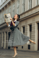 Lindy grey swing dress - vintage tv inspired dress - heartmycloset