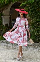 100% LINEN Toile De Jouy shirt dress - heartmycloset