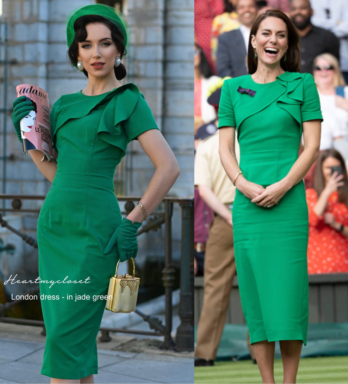 London - Kate Middleton inspired dress with front drape - heartmycloset