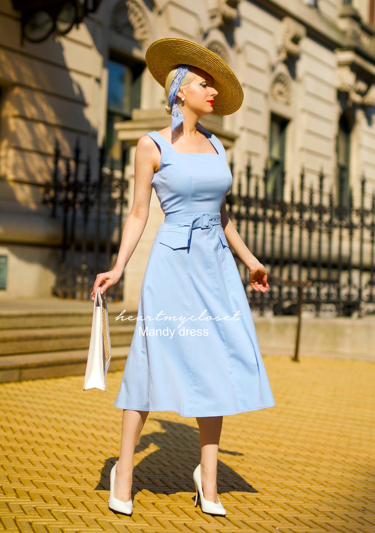 Mandy - Square Neck Midi Dress celeb inspired - heartmycloset