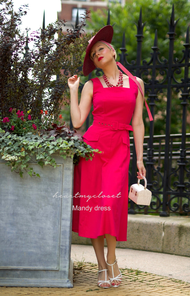 Mandy - Square Neck Midi Dress celeb inspired