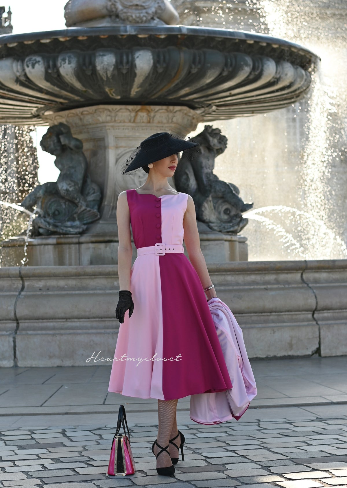 MARILYN dress AND COAT- retro vintage dress swing or pencil with coat - heartmycloset