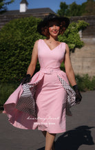 Misty ROSE pencil dress + removable skirt wrap polkadot - heartmycloset