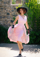 Misty ROSE pencil dress + removable skirt wrap polkadot - heartmycloset