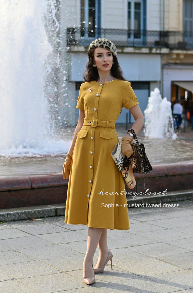 SOPHIE tweed Aline dress - heartmycloset