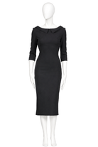 Natalie - pencil dress with boatneck collar fold - heartmycloset