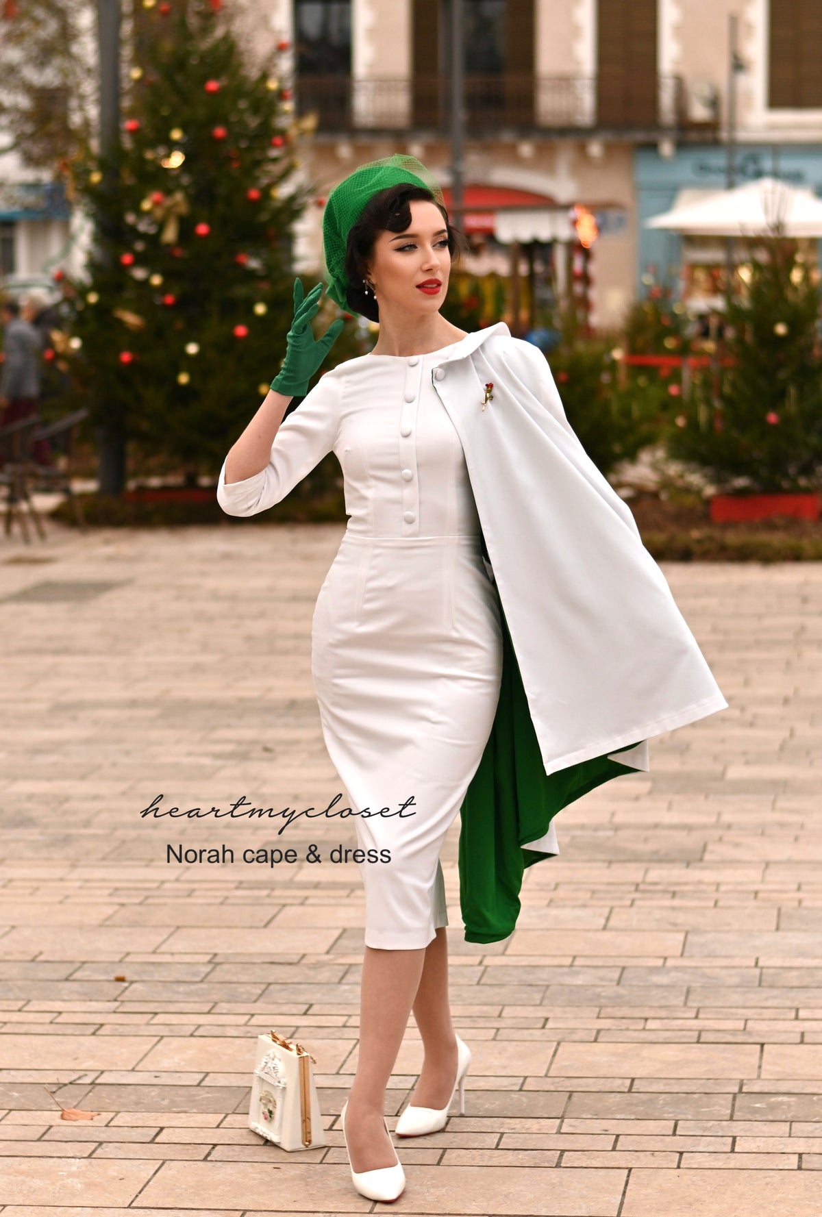 NORAH cape and dress - vintage 1950s inspired outfit - heartmycloset
