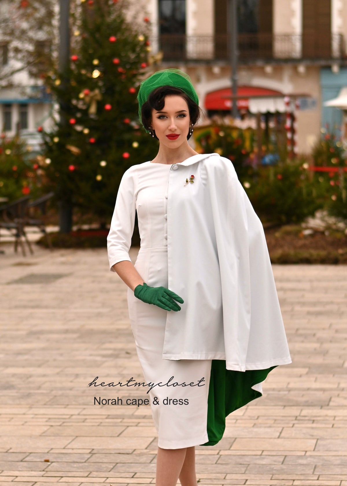 NORAH cape and dress - vintage 1950s inspired outfit - heartmycloset
