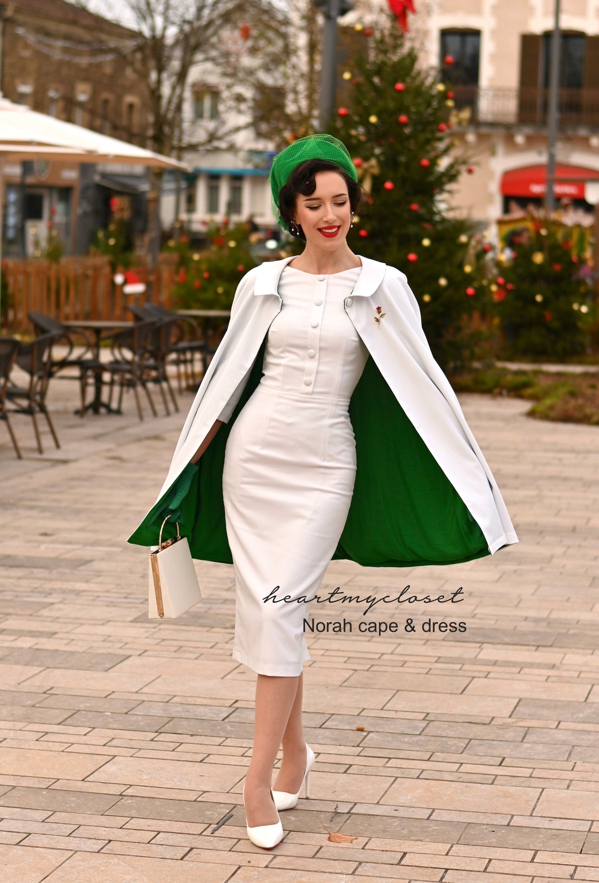 NORAH cape and dress - vintage 1950s inspired outfit - heartmycloset