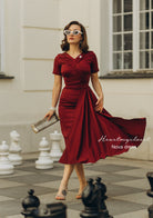 Nova - 1950s pleated drape vintage dress - heartmycloset