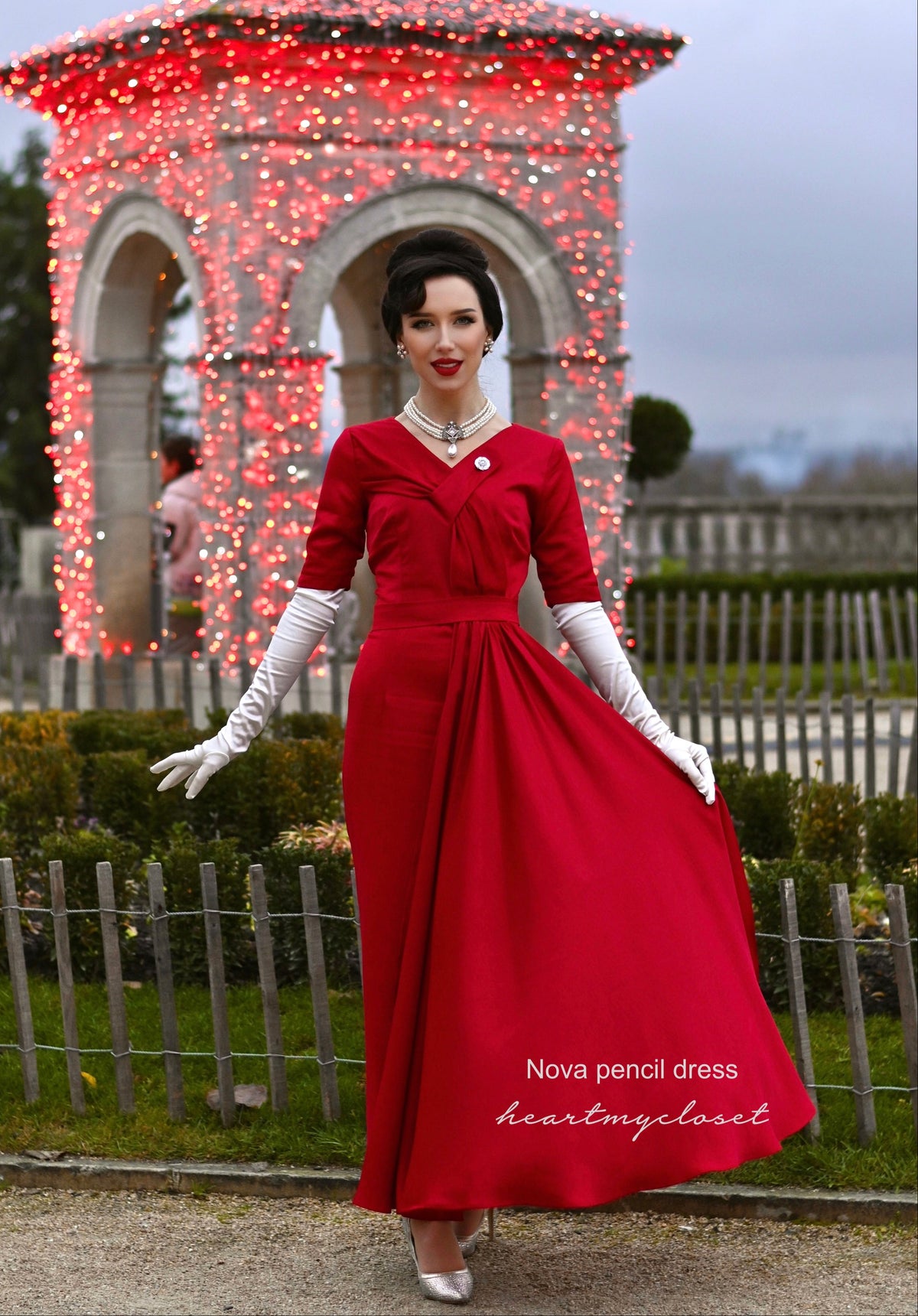 Nova full length - 1950s pleated drape vintage dress - heartmycloset