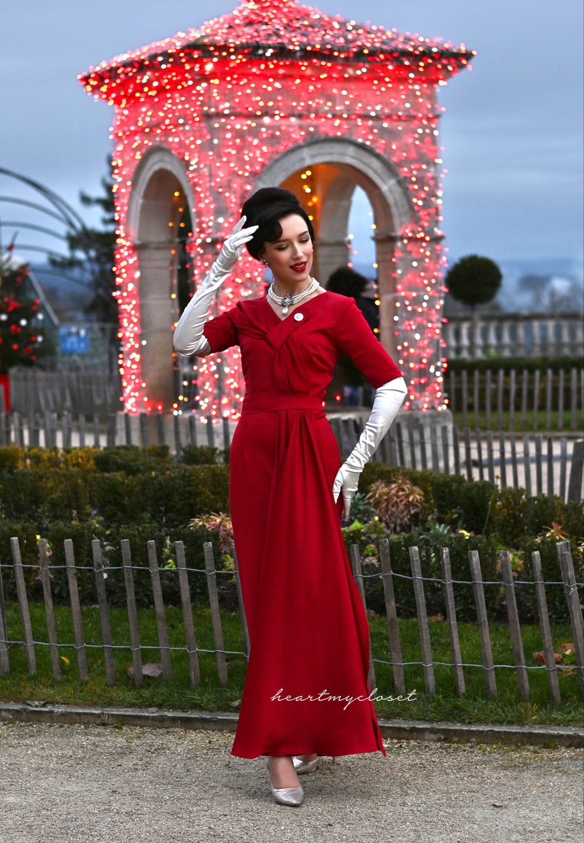 Nova full length - 1950s pleated drape vintage dress - heartmycloset